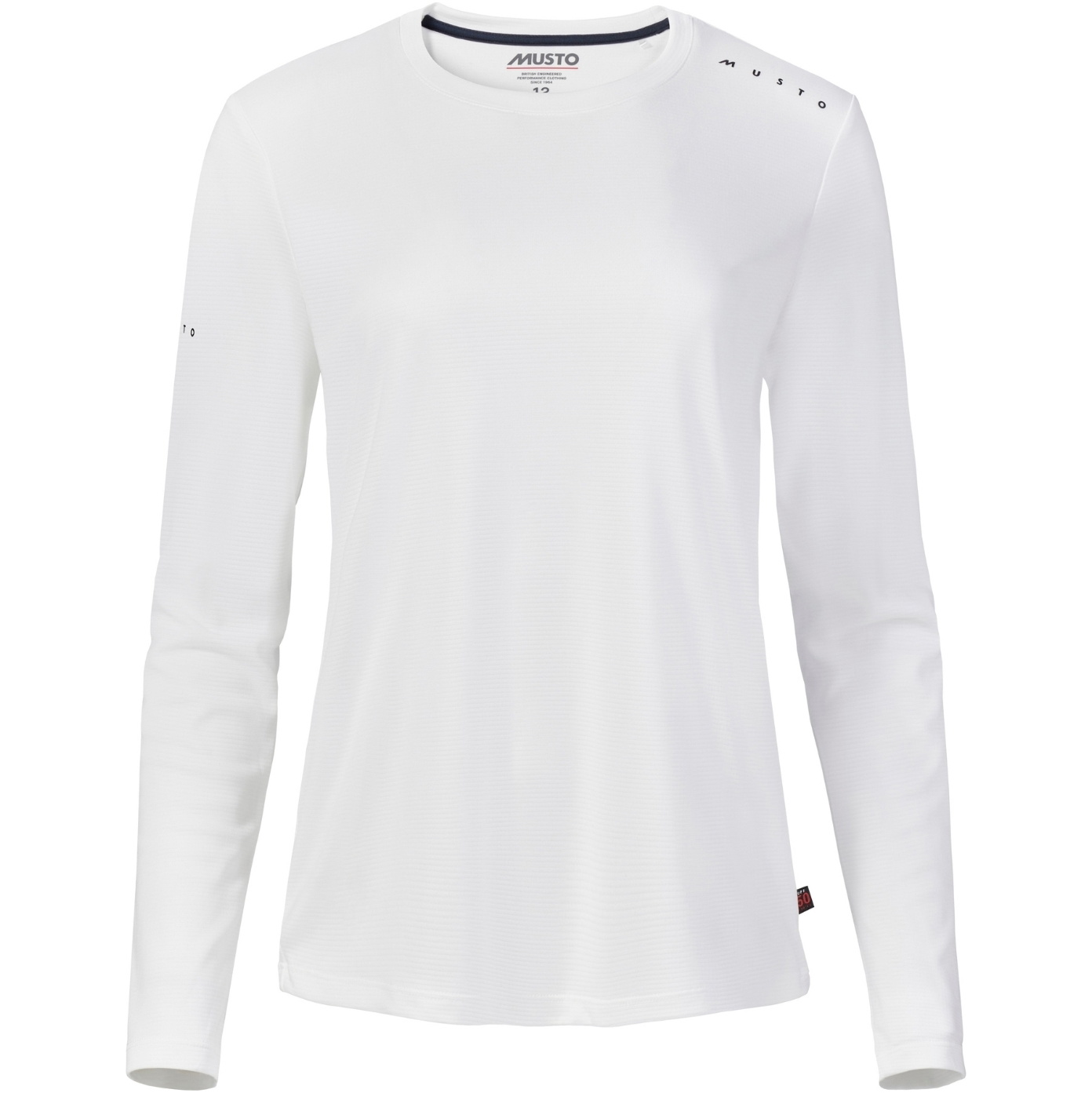 2026 Musto Womens Evo Crew Sunblock Long Sleeve Tee 82445 - White